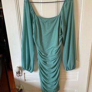 ANRABESS ruched, long sleeve | Size Large | graduation/event dress | NWT-like